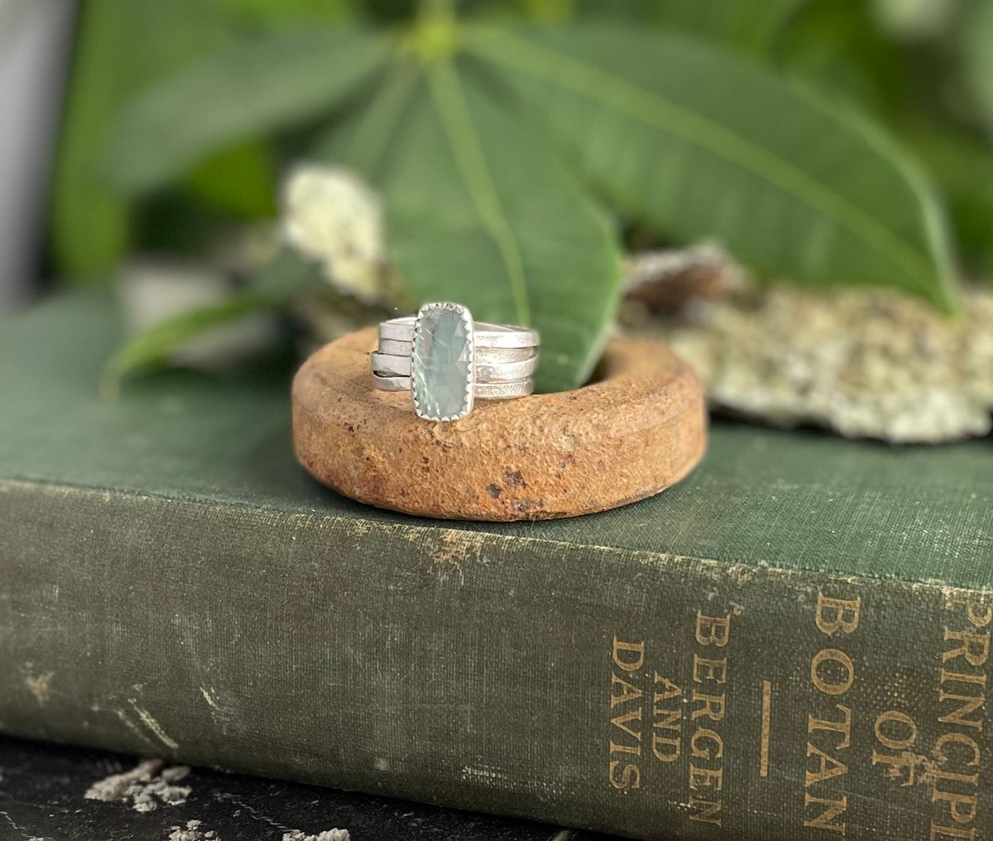 Aqua kyanite wrapped up ring size