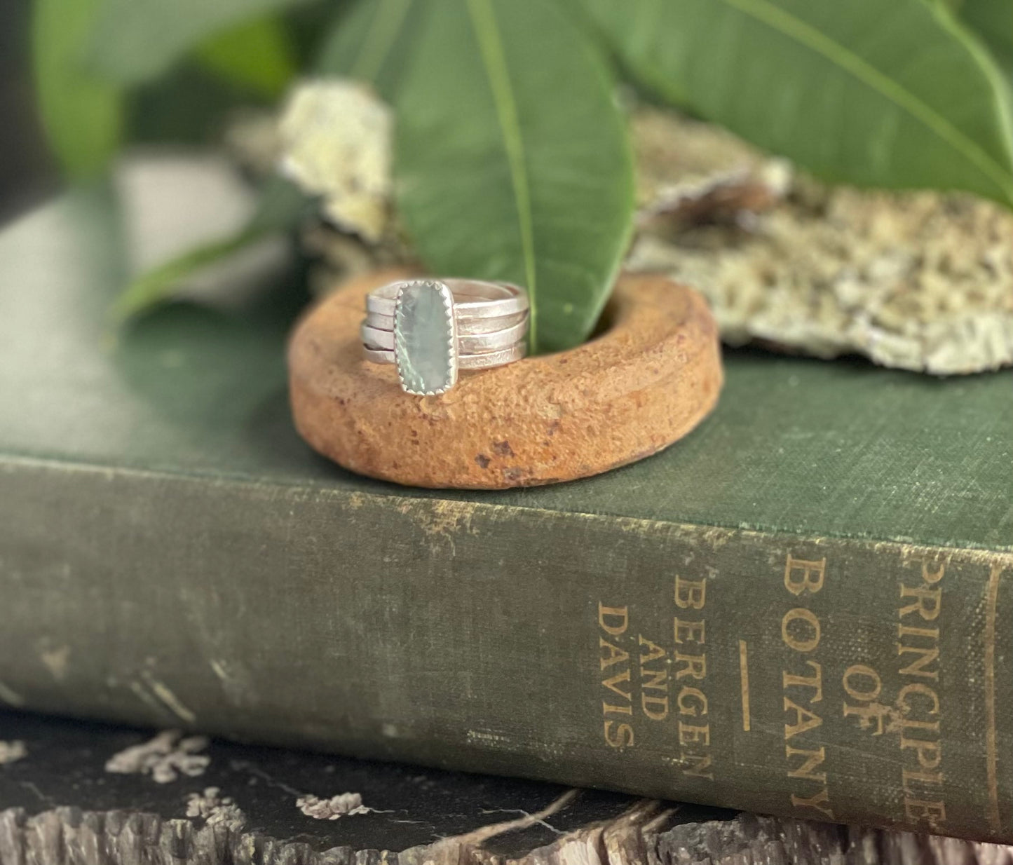 Aqua kyanite wrapped up ring size