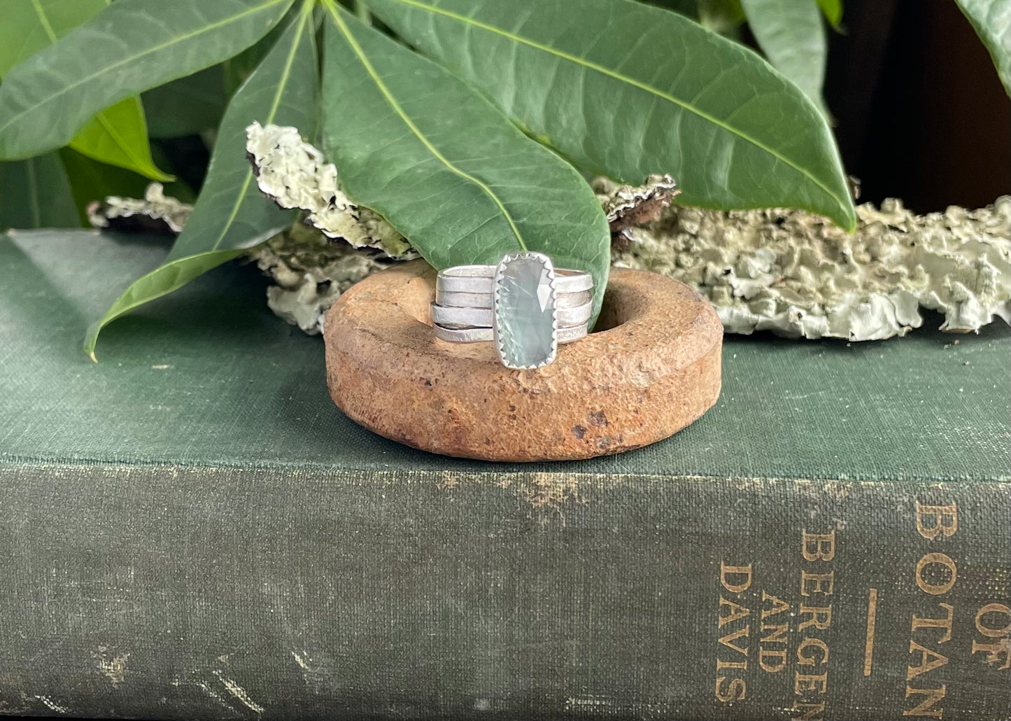 Aqua kyanite wrapped up ring size