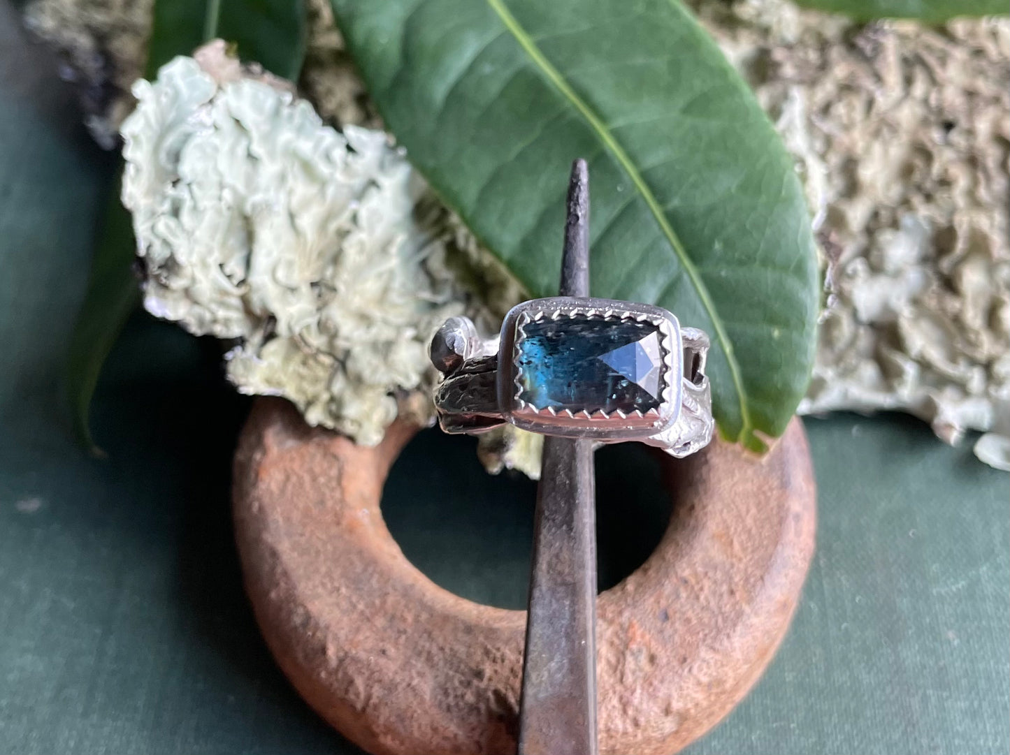 Teal Kyanite organic ring size