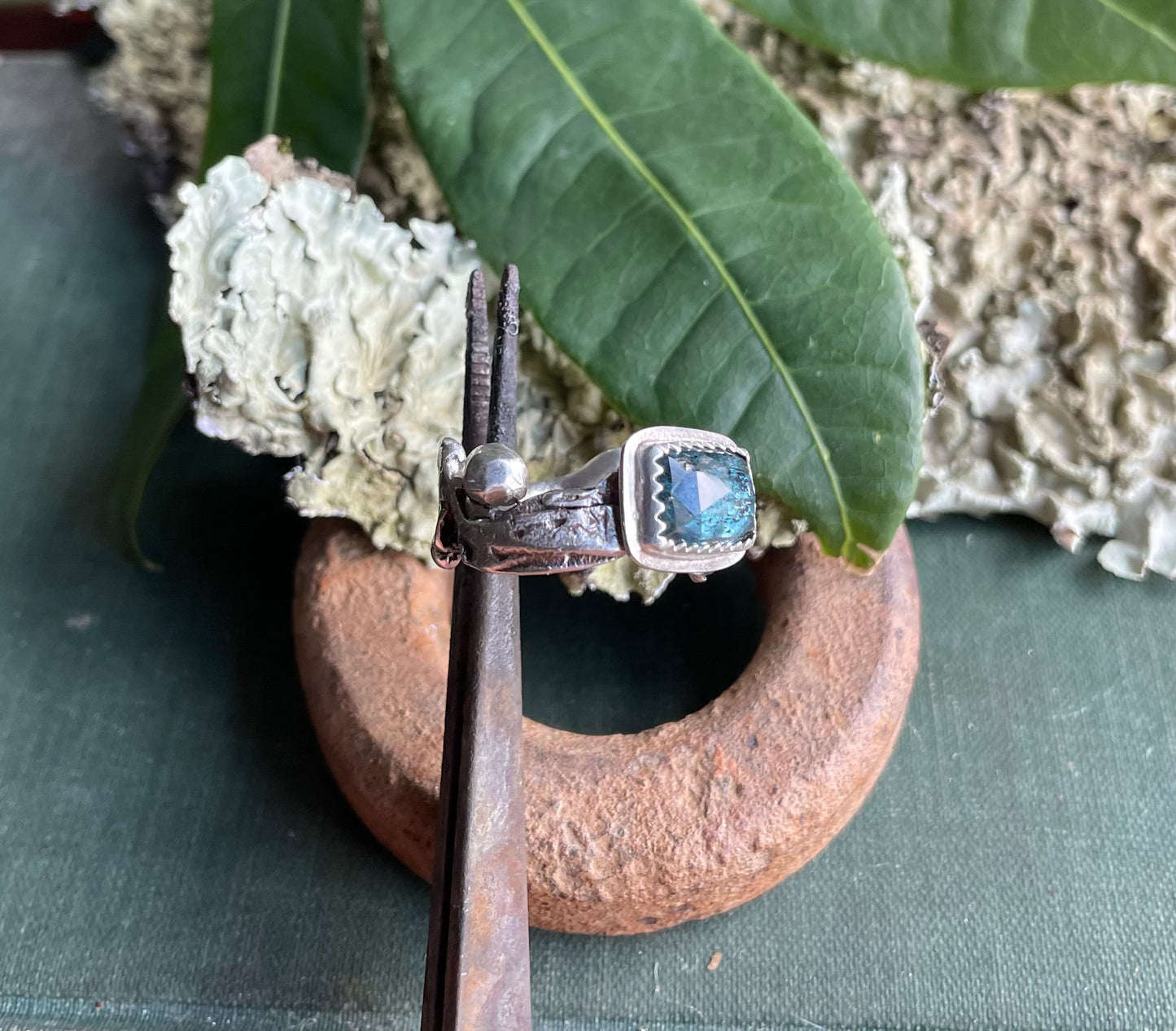 Teal Kyanite organic ring size