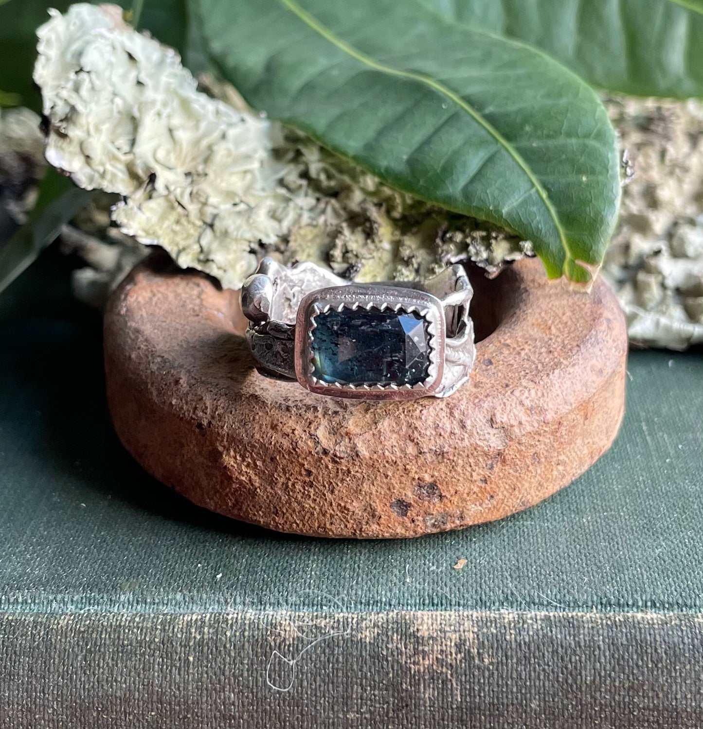 Teal Kyanite organic ring size