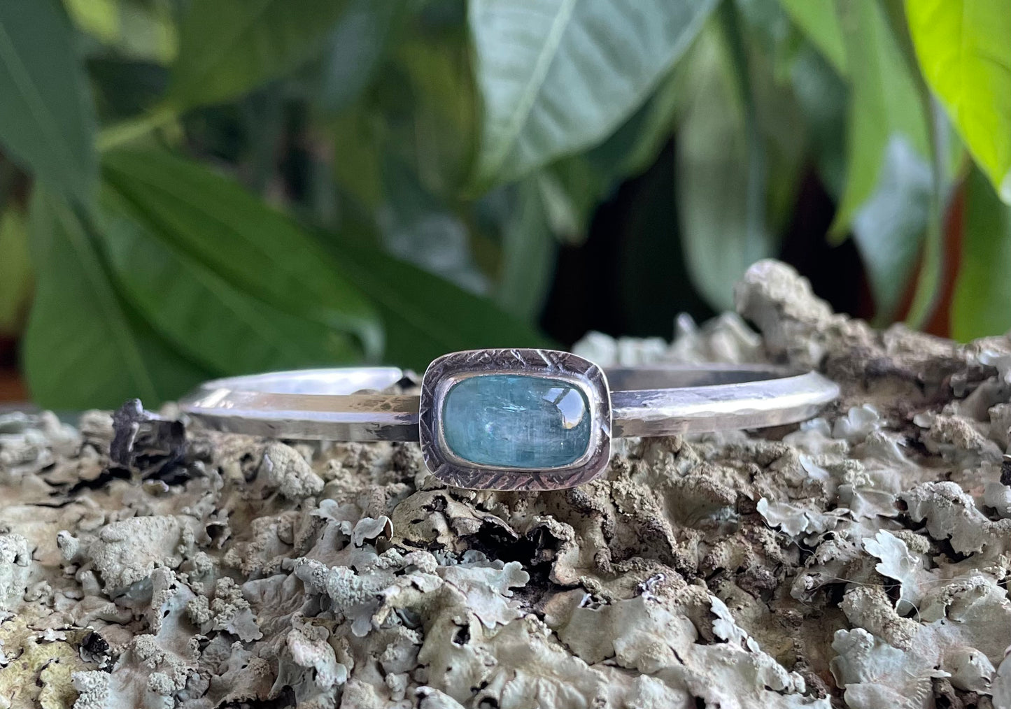 Aqua Kyanite cuff  bracelet