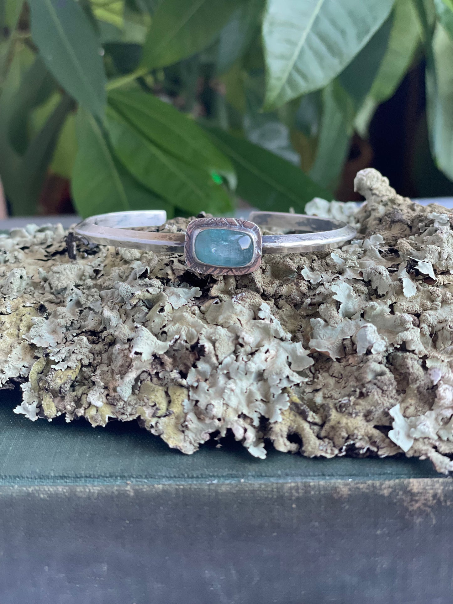 Aqua Kyanite cuff  bracelet